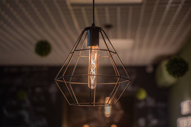 istock Light bulbs in retro style. Edison's lamps in the interior 2185625104