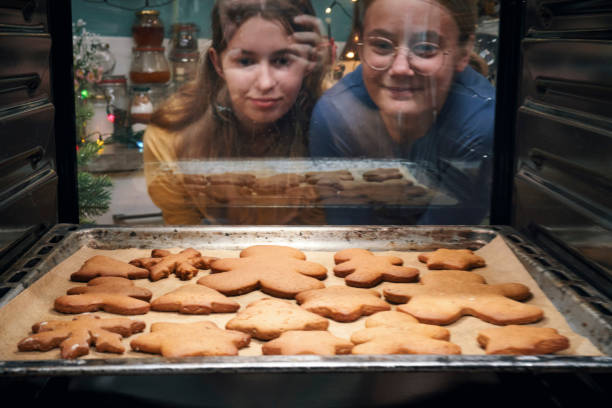 Baking Gingerbread Cookies in the Oven