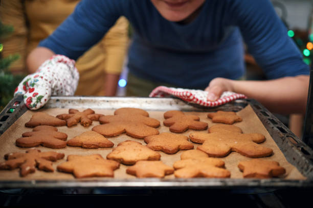 istock Baking Gingerbread Cookies in the Oven 2185625136