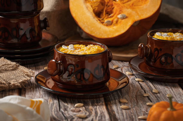 istock porridge with pumpkin in a clay bowl 2185628293