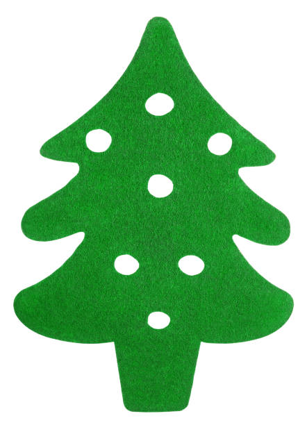 Christmas tree created with green colored curled paper with text
