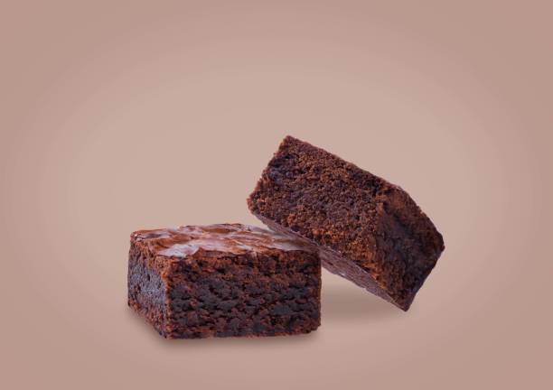 istock Dark chocolate brownie cakes on a brown background 2185634154