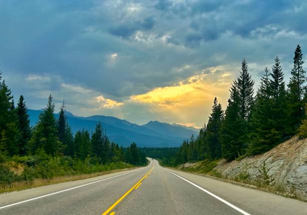 istock Empty road in Jasper National Park 2185635758