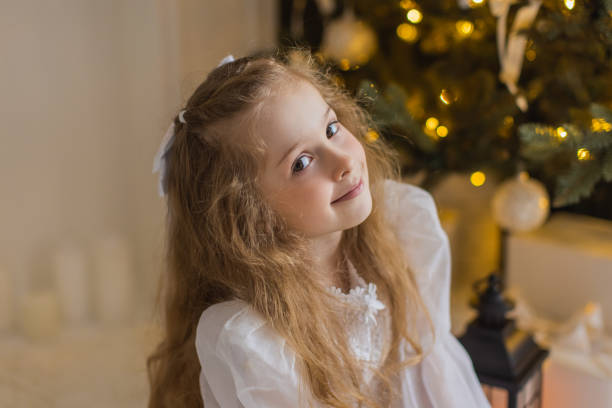 Blonde girl celebrating Christmas