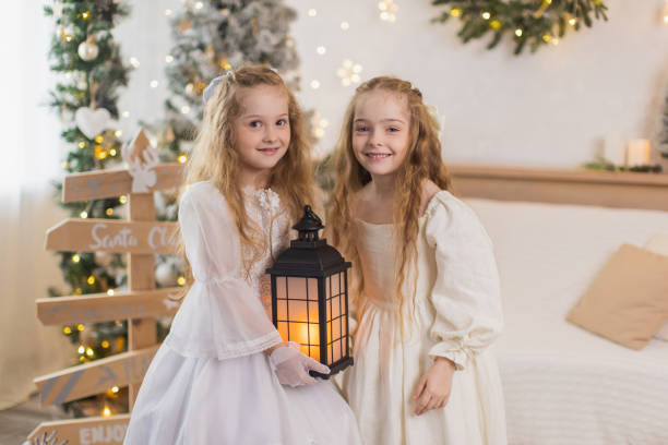 Blonde girl celebrating Christmas