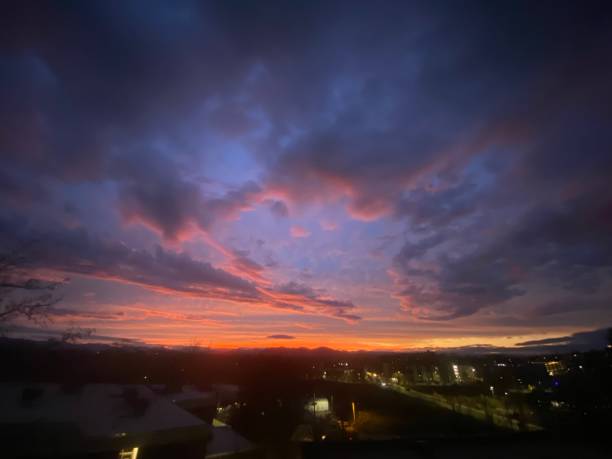sunset sky over Asheville North Carolina