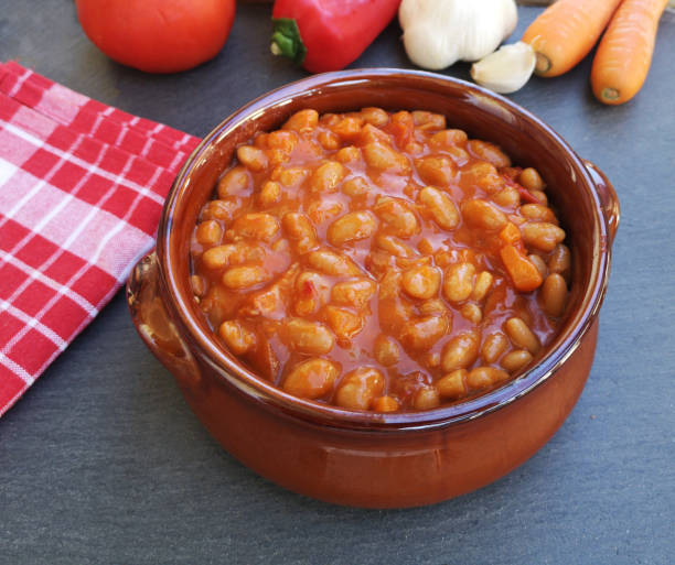 istock Tasty baked beans on tomato sauce 2185643728