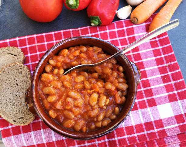 istock Tasty baked beans on tomato sauce 2185643842