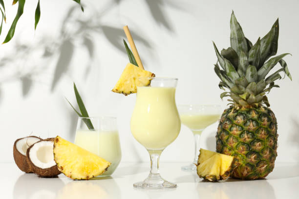 istock Fresh summer cocktail - Pina colada, fresh summer drink concept 2185654541