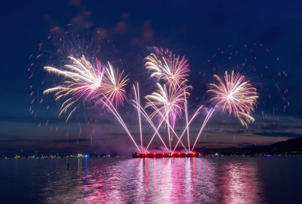 istock fireworks at sea inlet, Vancouver, BC 2185656208