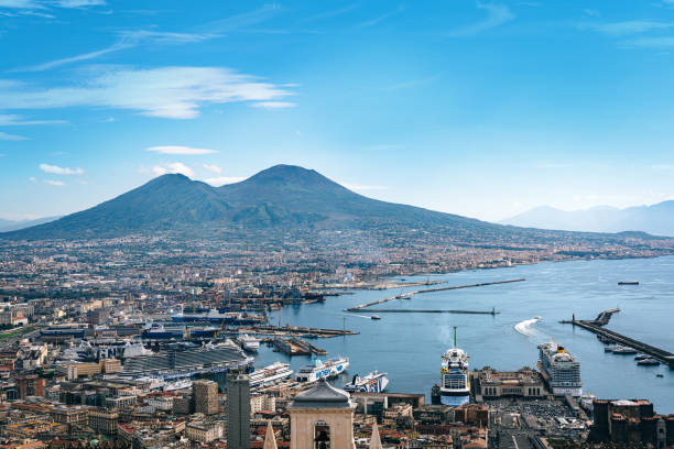 istock Panoramic View of Naples Harbor With Mount Vesuvius in the Background 2185658636