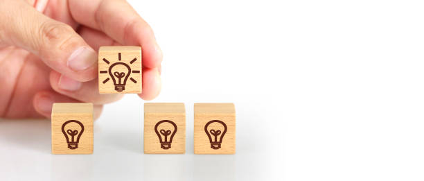 istock Wooden cubes in hand with copy space for input wording and infographic 2185669671