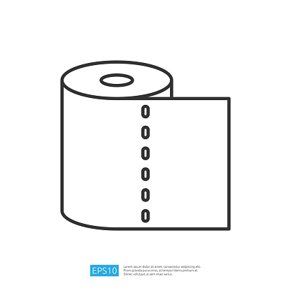 Paper Roll Drawing Simple A Simple Line Drawing Of A Roll Of Paper Likely Representing Receipt Or ...