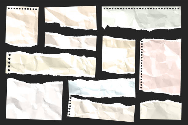 istock Ripped paper strips. Realistic crumpled paper scraps with torn edges. Shreds of notebook, book or old newspaper pages. Trendy collage elements. Vector illustration 2185670328