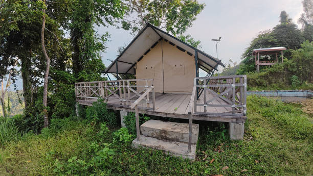 istock Small pavilion on Arang hill, Gorontalo 2185670481