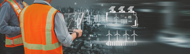 istock Engineer use smart tablet,control check operation wind turbine,energy electricity,power supply renewable,artificial intelligence or AI technology,sustainable alternative energy concept. 2185672593