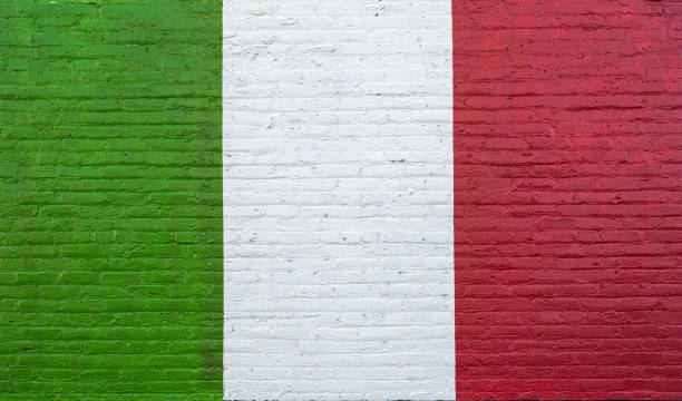 istock Brick wall painted in Italian colors 2185673728