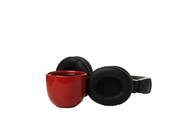 istock PNG, Red cup with headphones, isolated on white background 2185677345
