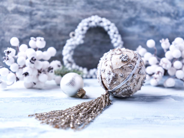 istock Christmas decoration on rustic wooden background. Soft focus. Copy space. 2185682191