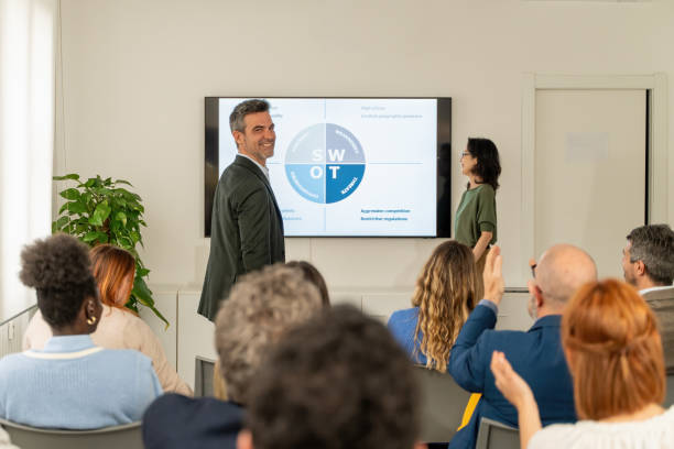 istock SWOT analysis presentation diverse team collaboration business strategy meeting professional development workplace inclusivity 2185687498