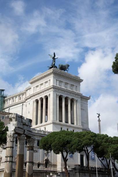 istock Vittoriano monument in Rome under blue sky. 2185688176