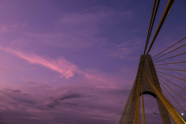 Beautiful sunset view from Siak IV Bridge, Pekanbaru.