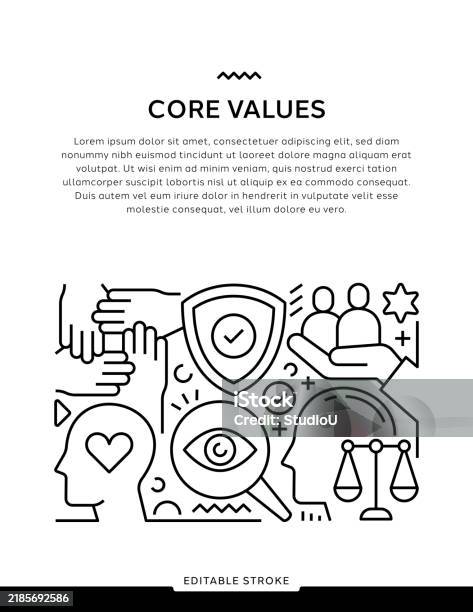 Core Values Drawing Example Core Values Line Art Illustration Stock Illustration - Download Image ...