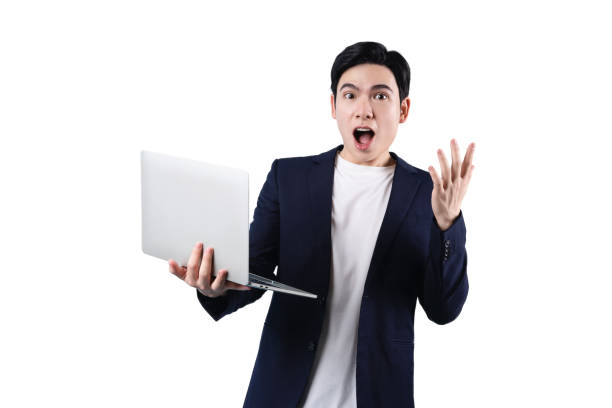 istock Young Asian businessman on white background 2185693747