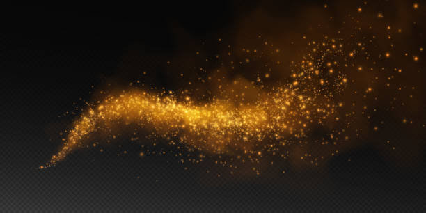 istock Sparks of dust and golden stars shine with special light. Vector sparks on transparent dark background. Christmas light effect. Sparkling particles of magic dust. 2185697954