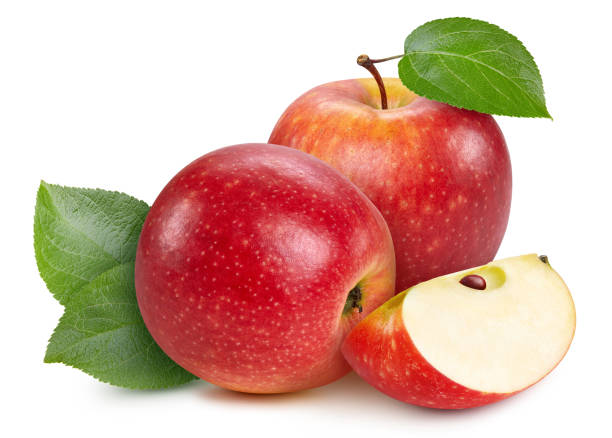 istock Red apple fruits isolated on white background 2185698305