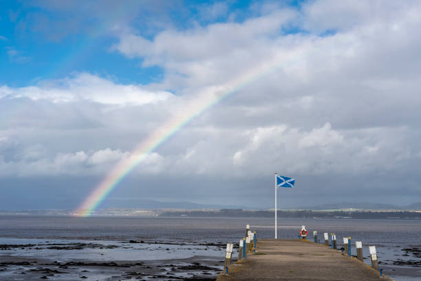 View of Blacknessbay with rainbow