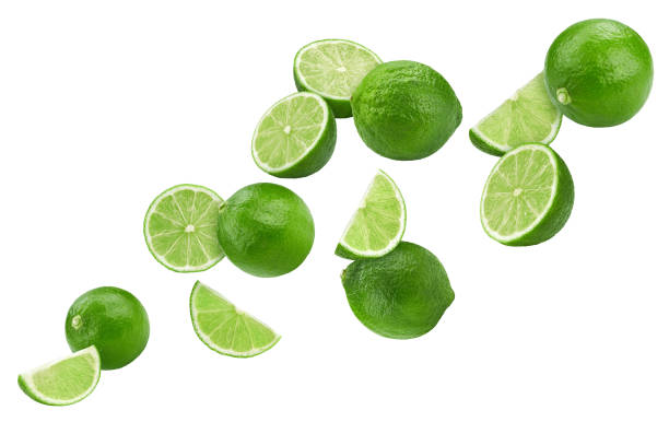 istock Fresh organic lime isolated on white background 2185699181