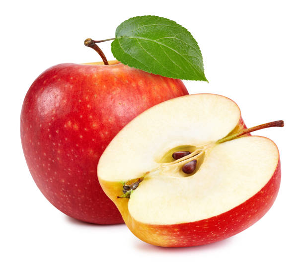 istock Red apple fruits isolated on white background 2185700484