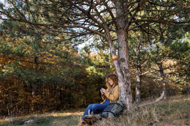 istock Taking selfie during autumn hike tour 2185703983