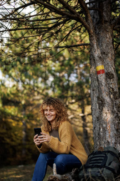 istock Taking selfie during autumn hike tour 2185704103