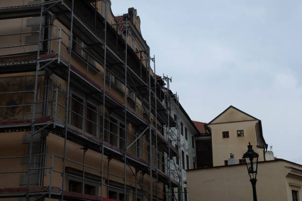 istock Building Renovation Scaffolding in a Dense Urban Area Setting 2185706876