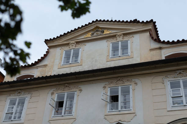istock Historic Building Facade with Dormers and Decorative Elements 2185710368