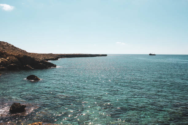 Beautiful seashore in Ayia Napa, Cyprus. Mediterranean seashore.