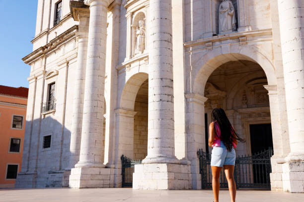 istock Black woman standing on the mosque 2185713479