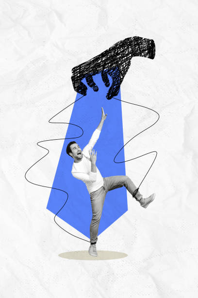 istock Picture collage of terrified man avoiding addiction symptoms huge scary arm attack him isolated on drawing creative background 2185716588