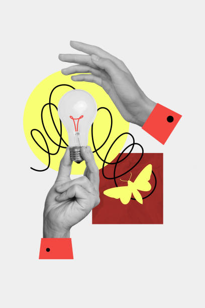 istock Abstract creative artwork template collage of hands hold electric bulb electricity problem solution surrealism metaphor psychedelic 2185717938