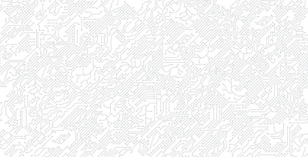 Electronic background. Seamless electronic pattern on white background. circuit board stock illustrations