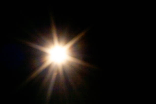 Sun flare on the black background