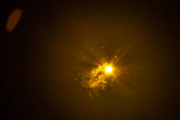 Sun flare on the black background
