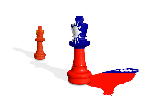 istock Chess made from China and Taiwan flags 2185728928