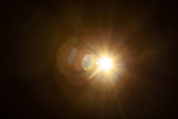 istock Sun flare on the black background 2185729510