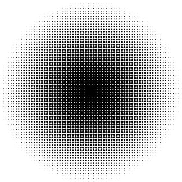 Black and white Halftone circle dots background. Vintage comics and pop art retro pattern texture