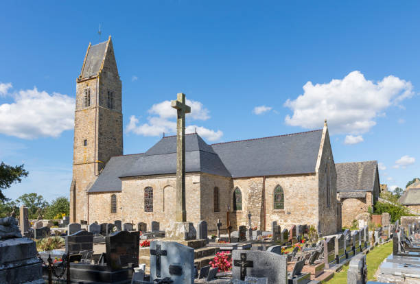 Catholic church from 15th century at Gratot, near Coutances, Normandy, France
