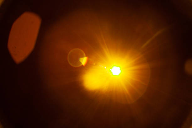 Sun flare on the black background