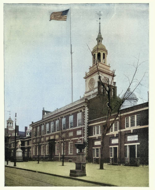 istock Independence Hall,  Philadelphia, where both the Declaration of Independence and the Constitution of the United States were debated and adopted,  19th Century, Vintage photograph 2185732261